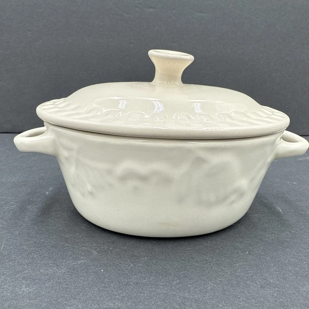 Vintage SIGNATURE Pottery Small Crock w/Lid 5‎ 3/4